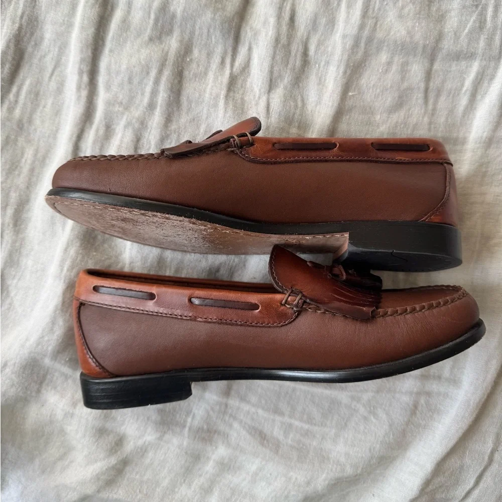 Bass Weejun Larkin Tassel Loafers in Brown Leather - Picture 7 of 8